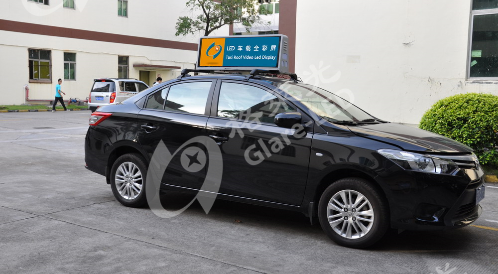 4G Car Vehicle Double Display Taxi Roof LED Display Advertising Signs P5 Led Module Screen