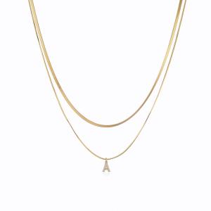 China Anniversary 18k Gold Necklace Jewelry Custom Gold Initial Letter Necklace wholesale