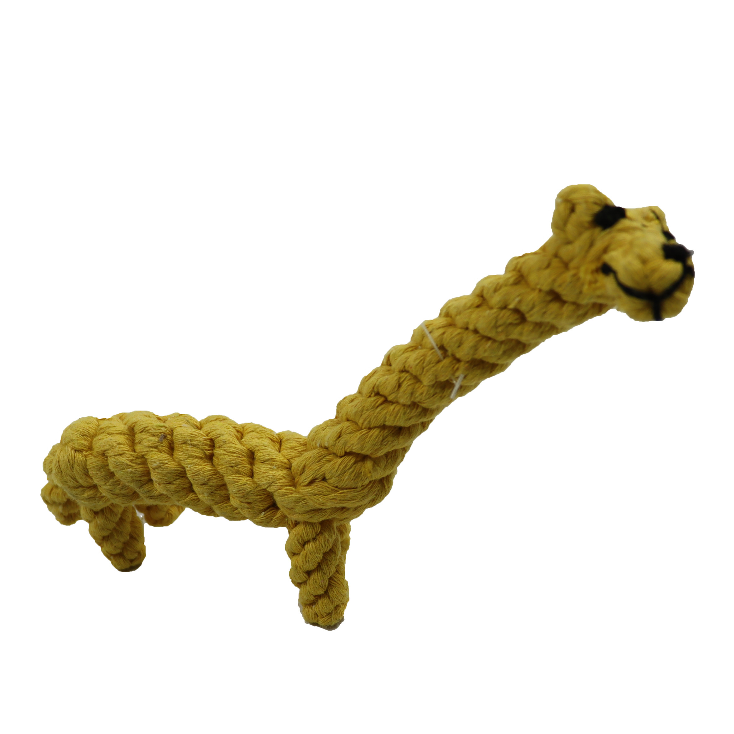 Giraffe Cotton Rope Dog Toy For Puppy Aggressive Chewers Yellow Chewing Cute 15cm 110g