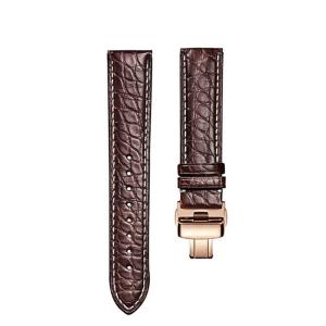 China Unisex 20mm Watch Band Strap 25g Brown Crocodile Watch Strap Genuine Leather wholesale