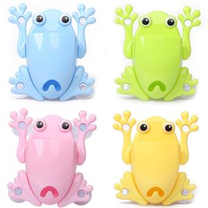 China Colorful Frog Plastic Draining Rack , Silicone Plastic Toothbrush Holder wholesale