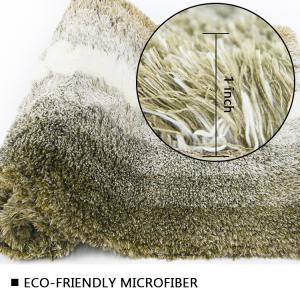 China Light Yellow Shaggy Tufted Bath Mat 1200 GSM Yarn Weight wholesale