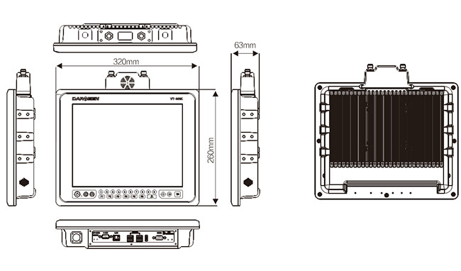 12.1"vehicle mount computer, IP65, Capacitive Touch, Six-core Platform, Android 7.1.2 / 9.0