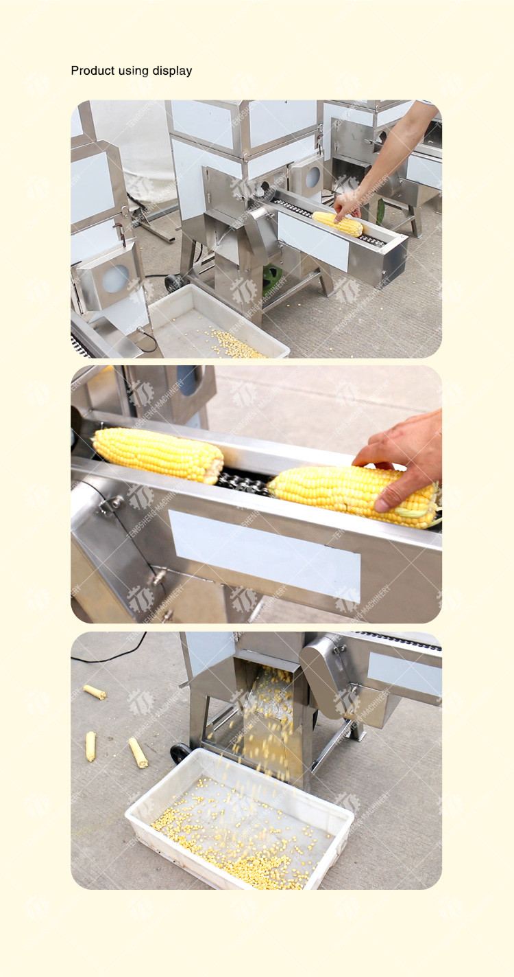 Industrial Stainless Steel Corn Sheller Equipment , Automatic Sweet Corn Seed Removing Machine