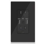 Tamper Resistant Fast Charging USB Socket Wall Mounted 15A 120V