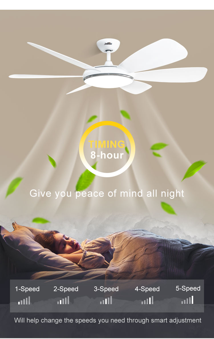 10- 6-Blade LED Ceiling Fan with Remote Control and Customizable Suspension Length