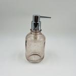 Milk Tea Color Luxury Glass Bath Accessories Round Shape With Bubble Effect Hand