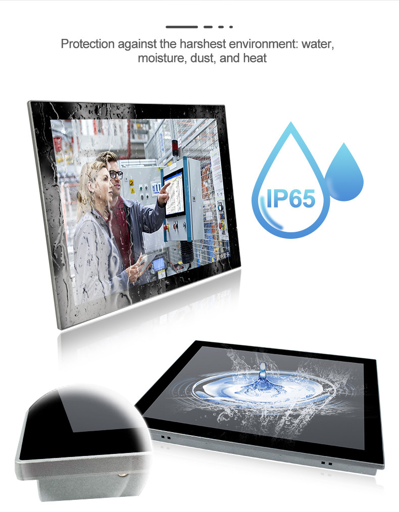 Ultra Thin 17 Inch J1900 Gray Panel Mount Touch Screen Pc , Seamless Industrial Flat Panel Pc