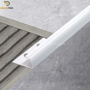 China Aluminium Metal Tile Trims Powder Coating Bright White 10mm Height wholesale