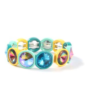China Handmade Stretch Enamel Tile Bracelet , Rainbow Crystal Diamond Bead Bracelets wholesale