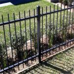 Black Outdoor 6ft X 8ft Steel Picket Fence Panels Easily Assembled
