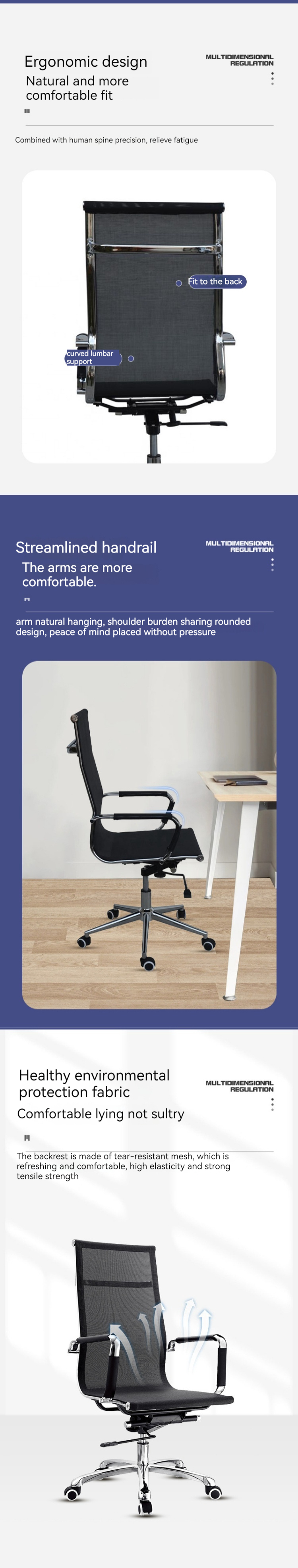 One-stop Shopping for No Handrail Fabric Boss Chair Home Swivel Lift Mesh Office Chair