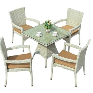 China Weatherproof PE Wicker Washable Seat Cover Outdoor Table Chairs wholesale