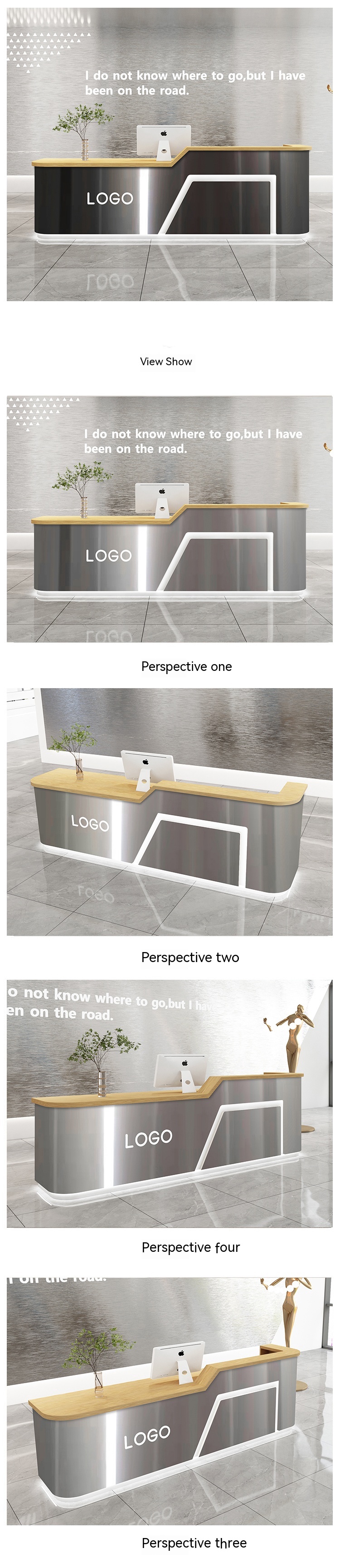Mail packing N stainless steel cashier desk for hotel beauty salon and clothing store