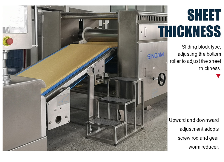 Industrial Gauge Roll Bread Biscuit Automatic Sheeter Electric Dough Rolling Machine