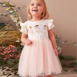 Girls' Pink Dress Summer New Fashion Print Cartoon Design Princess Dress Short