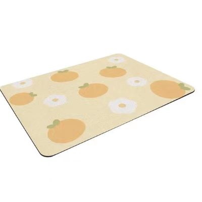 Customized Logo Rectangle Non-slip Diatomaceous Earth Mat for Easy Cleaning in Kitchen