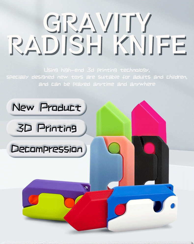 Radish Toy Knife The Best Decompression Toy for Children and Adults Plastic Material