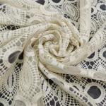 Customized Tulle Net Flower Lace Coloured Embroidery Fabric Water Soluble
