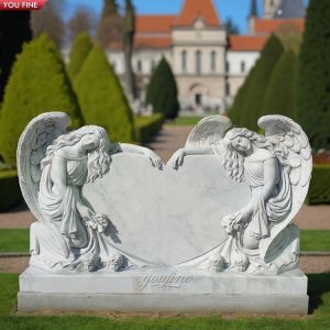 China Angel Heart Monument Tombstone Double Heart Headstone wholesale