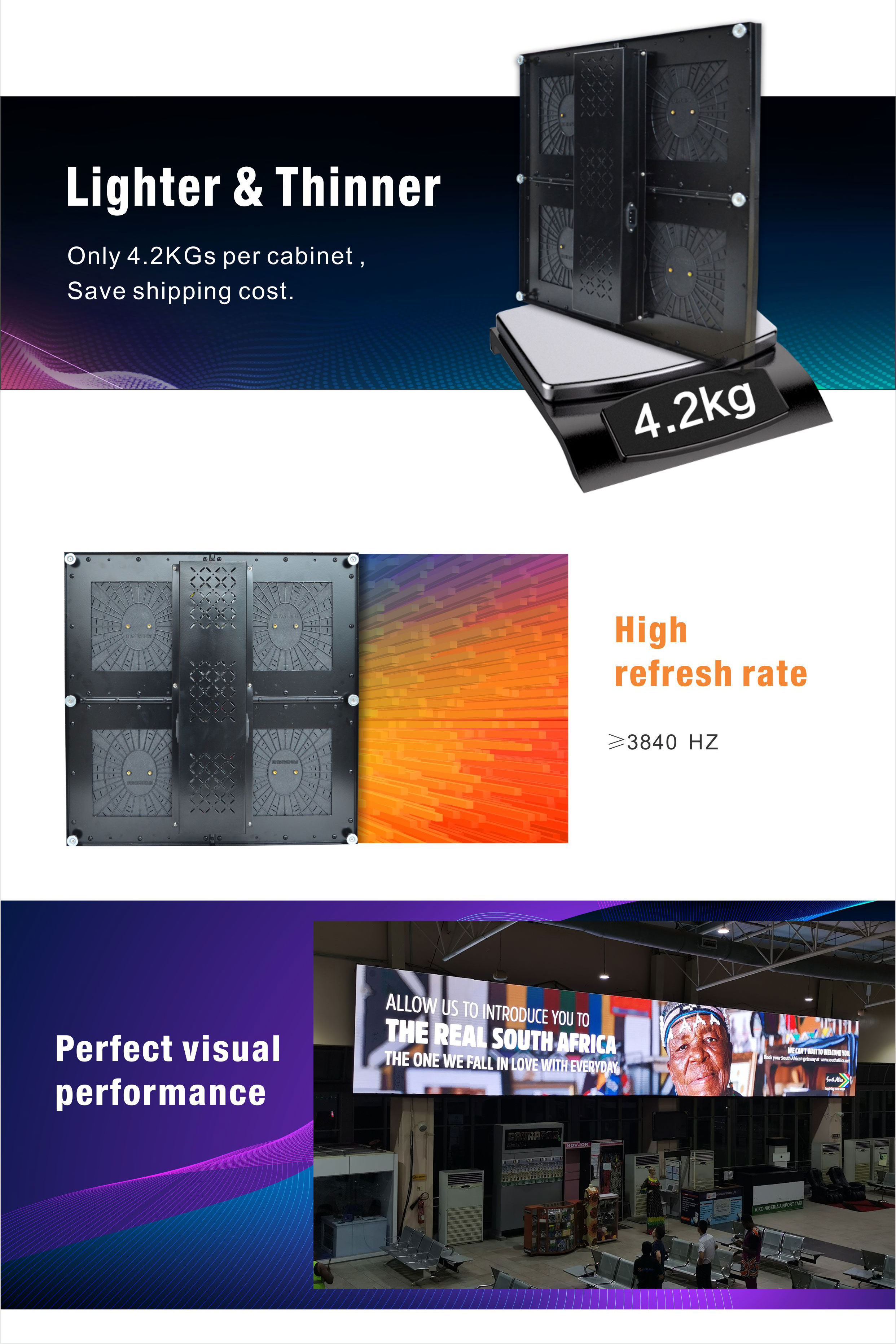 65536dots 1000nits P3.91mm Stage Background LED Display