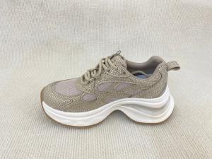 China Heightening Bling Rhinestone Sneakers Microfiber Velvet Bling Trainers Womens wholesale