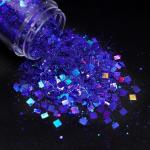 Indoor Ornament Chunky Glitter Powder PET Material Hexagon Shaped Nail