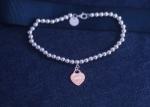 Unisex S925 Sterling Silver Love Bracelet Beads Heart Pendant Customized