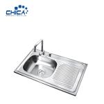 Light grey color rectangular Stainless Steel Kitchen Sink Single Bowl Kitchen