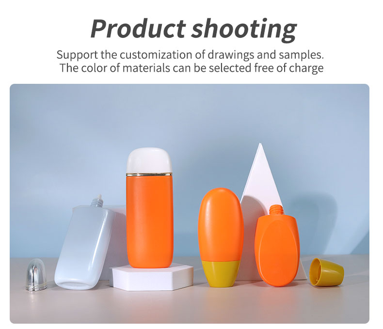 Matte Sunscreen Orange Tube 60ml 70ml Sun Cream Tube Custom For SPF50 Sunscreen Lotion