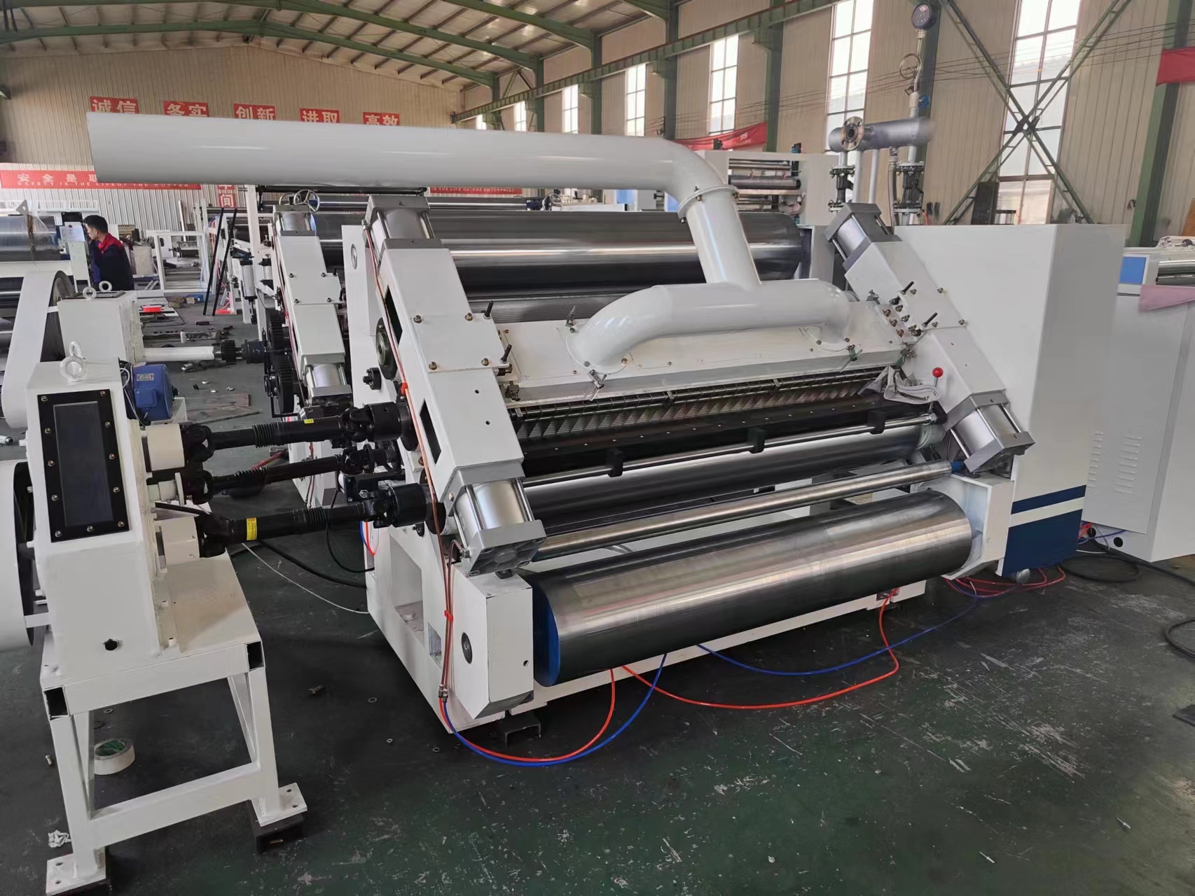 6500 KG Fingerless Paper Board Corrugated Single Facer Group Machine for Output