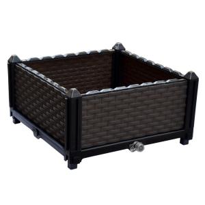China 40*40*22cm plastic plant grow box, garden beds DIY planter box for vegetable/flower/herb outdoor backyard, natural wholesale