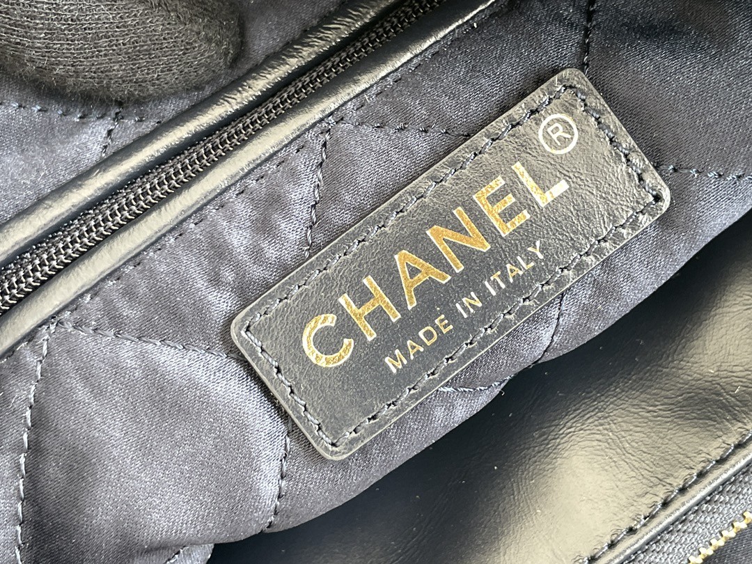 22S Calfskin Navy Chanel 22 "Trash Bag" Small Handbag ODM
