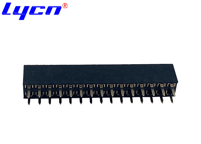 Fire Resistance Double Row Connector 1.27mm Pitch LCP Black Female Pin Headers