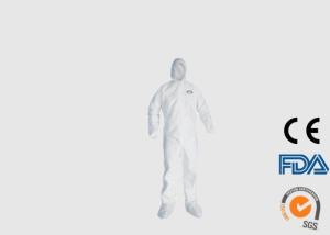 China Hooded Disposable PPE Coveralls For Weak Acid Resistant Environment wholesale