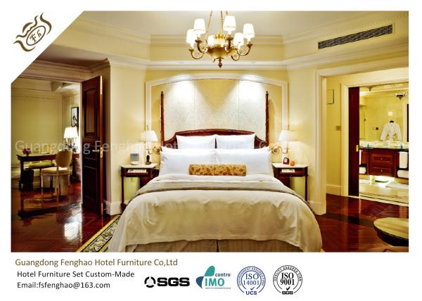 Contemporary Mahogany Panel 5 Star Hotel Bedroom Furniture High Scratch