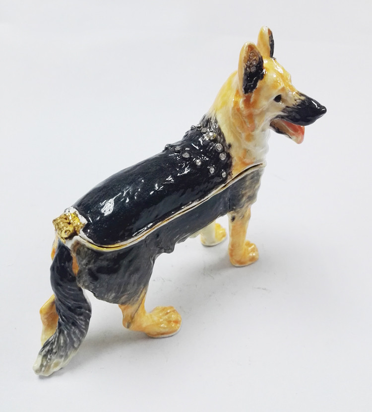 China manufacture animal jewelry boxes cute labrador dog metal alloy trinket jewelry box