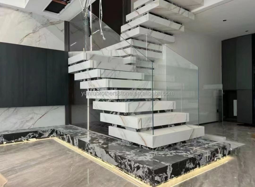 Upgrade Your Hotel Interior with Modern Design Stair Treads Artificial Stone Material