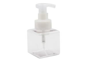 China 250ml Clear Pump Cosmetic Bottles , PETG Blank Shampoo Bottle White / Blue wholesale
