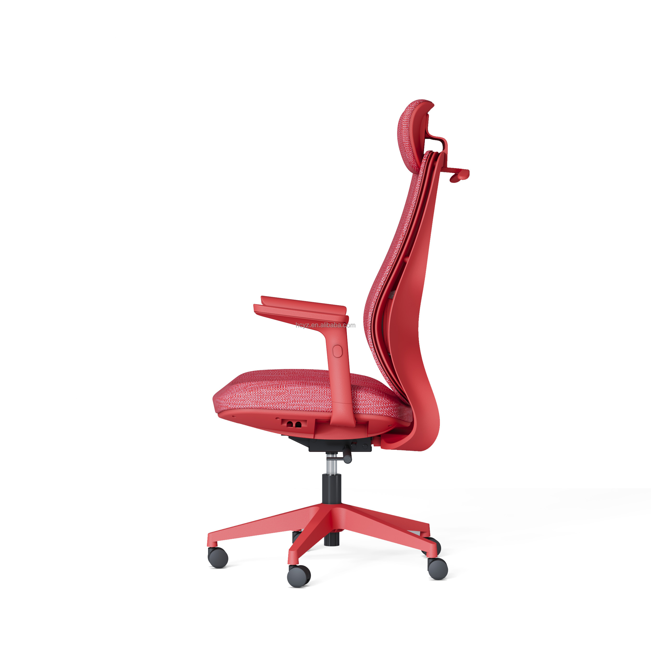 Enhance Your Workspace High Back Executive Red Mesh Office Chair with Lumbar Support