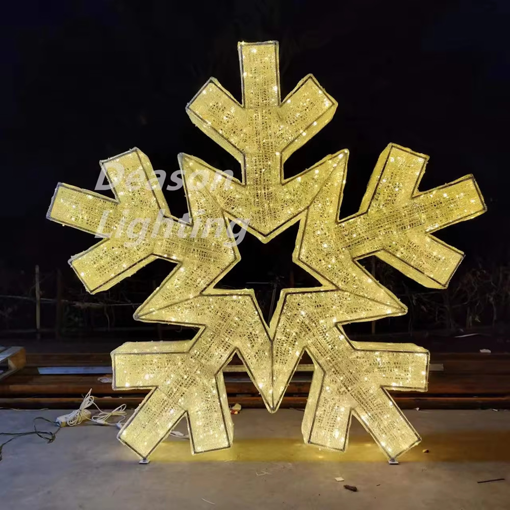 Large led lighted snowflakes