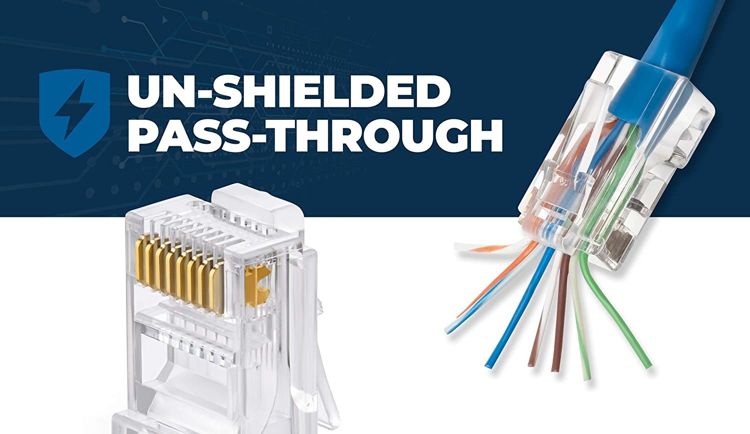 Male UTP Cat5e Cat6 Toolless RJ45 Connector For LAN Cable