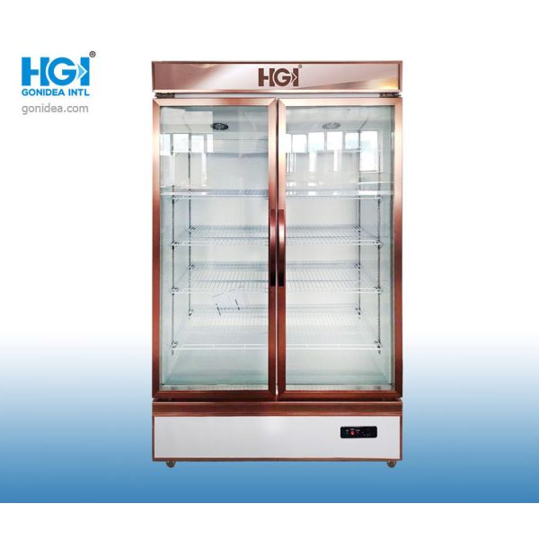 600L 1m Shop Drinks Commercial Cooler Two Door Glass Display Fridge Antibacterial