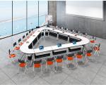 Wooden Rolling Folding Conference Room Tables / School Office Furniture