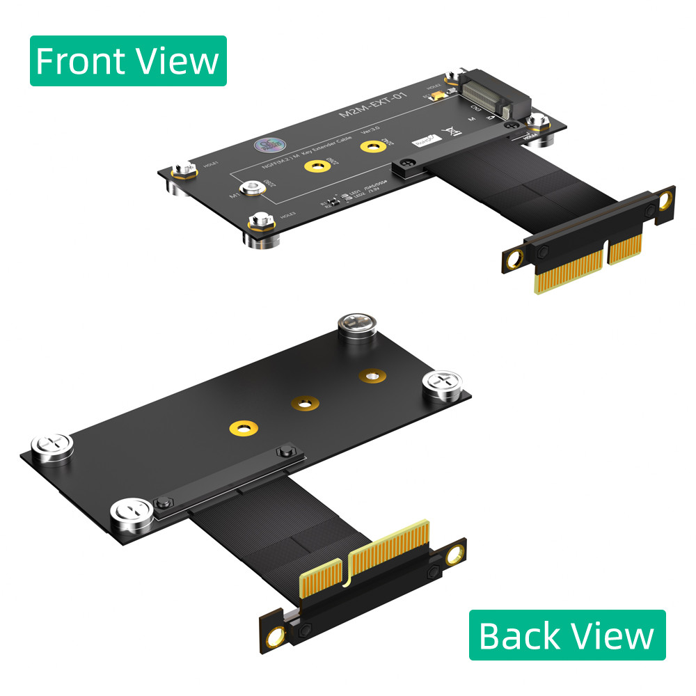 New VersionM.2 NGFF nvme M-key SSD to PCI- E 4X Extension Cable With magnetic Pad