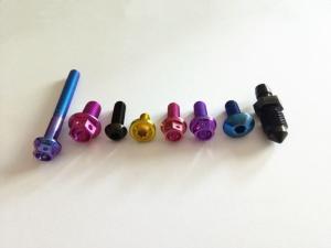 China Motor Race Titanium Motorcycle Parts Ti6al4v Bolts Screw With Anodize Color wholesale