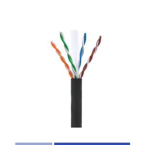 China UTP Outdoor Cat6 Cable 23AWG Solid Copper 4 Pair PE Jacket Black 305Mtr wholesale