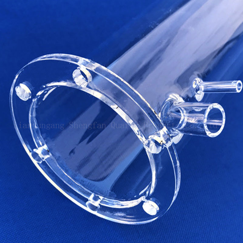 Morse 6.5 Transparent Sio2 Quartz Tube Flange High temperature resistance quartz reactor