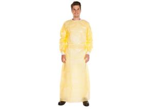 China Patient Treatment Medical Isolation Gowns , Surgical Protective Clothing Yellow wholesale