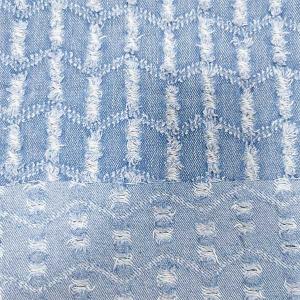 China 10s 330gsm Brilliant Jacquard Clothing Fabric Twill Washed Denim Fabric wholesale